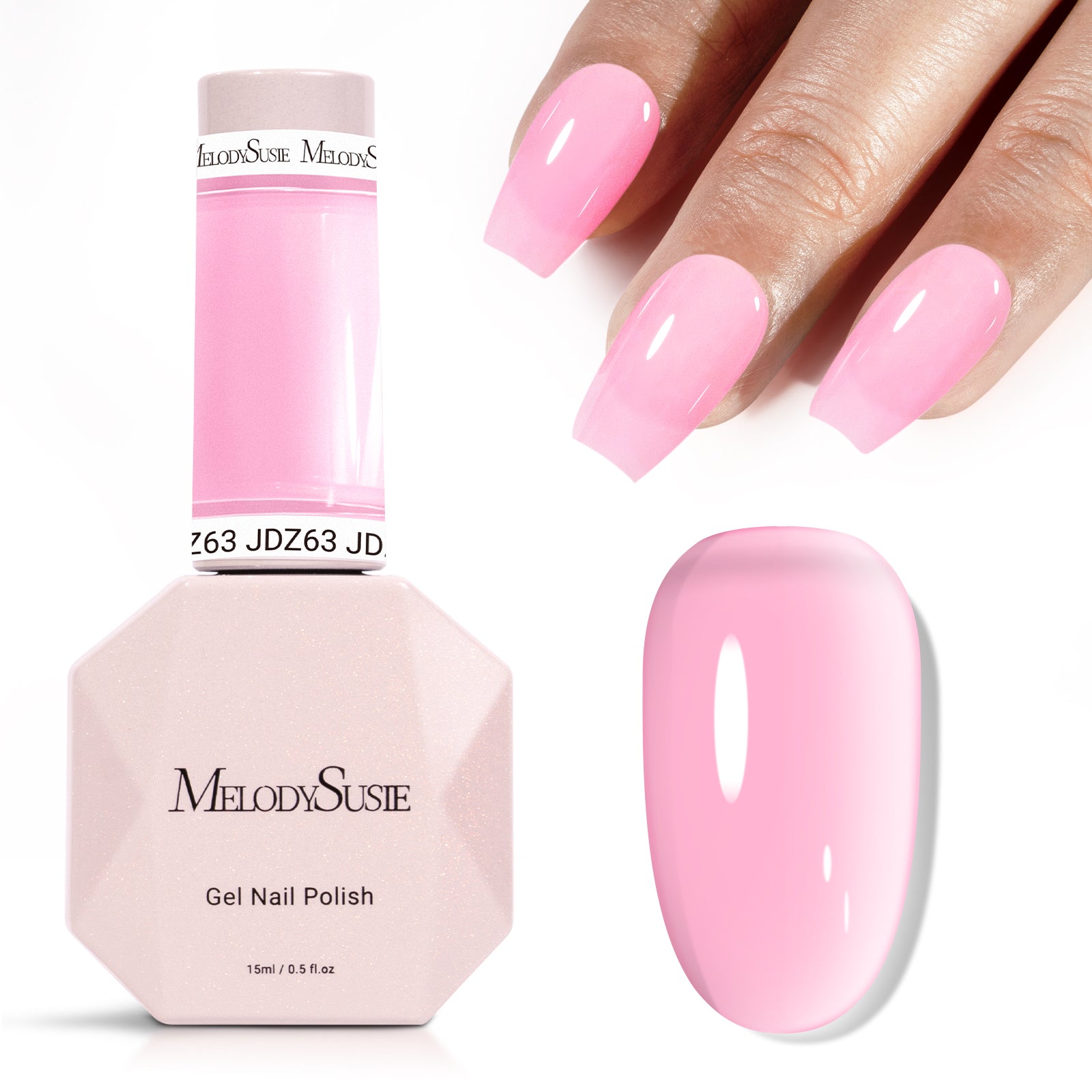 Jeweliver Jelly TPO-Free Gel Polish 15ml - Pink Diamond - JDZ63