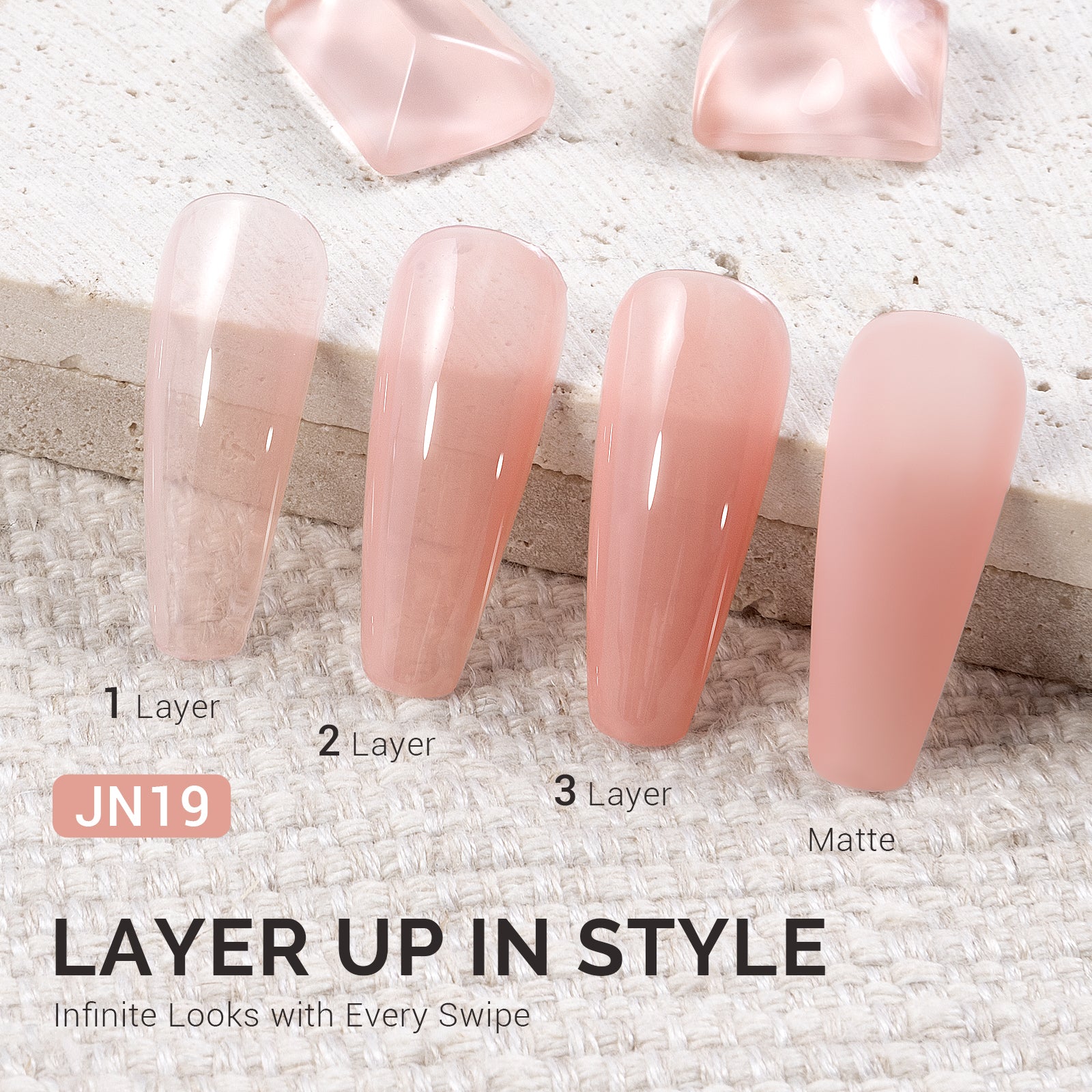 Jeweliver Jelly TPO-Free Gel Polish 15ml - Pink Rhodonite - JN19 - 图片2