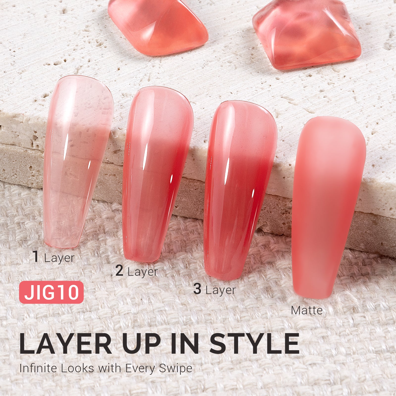 Jeweliver Jelly TPO-Free Gel Polish 15ml - Pink Topaz - JIG10 - 图片2