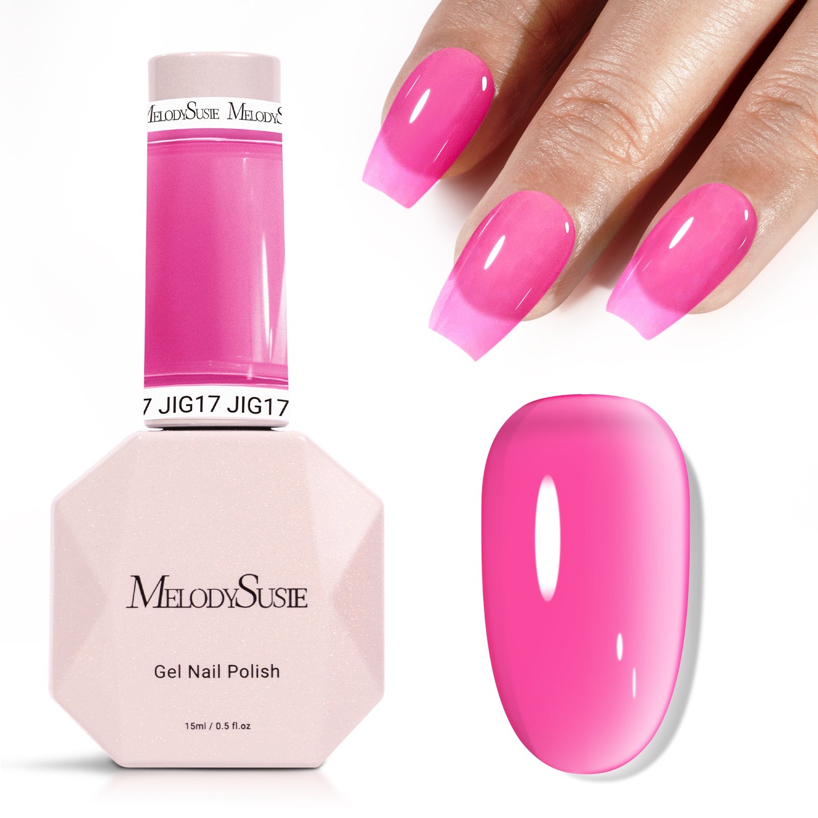 Jeweliver Jelly TPO-Free Gel Polish 15ml - Pink Tourmaline - JIG17