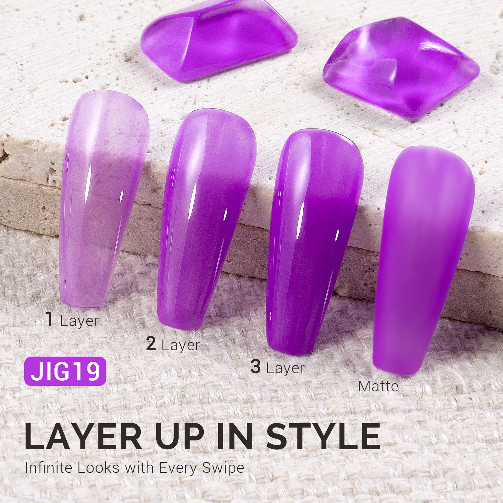Jeweliver Jelly TPO-Free Gel Polish 15ml - Purple Amethyst - JIG19 - 图片2