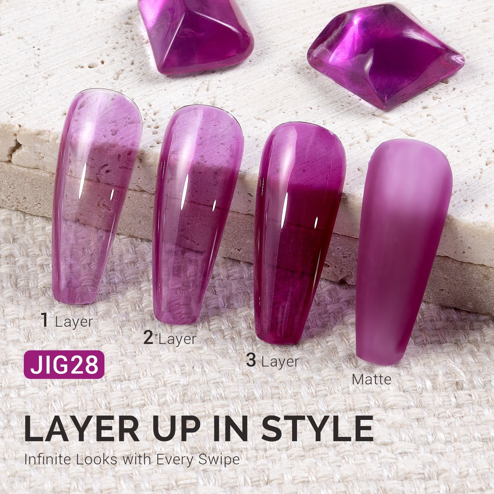 Jeweliver Jelly TPO-Free Gel Polish 15ml - Pyrope Garnet - JIG28 - 图片2