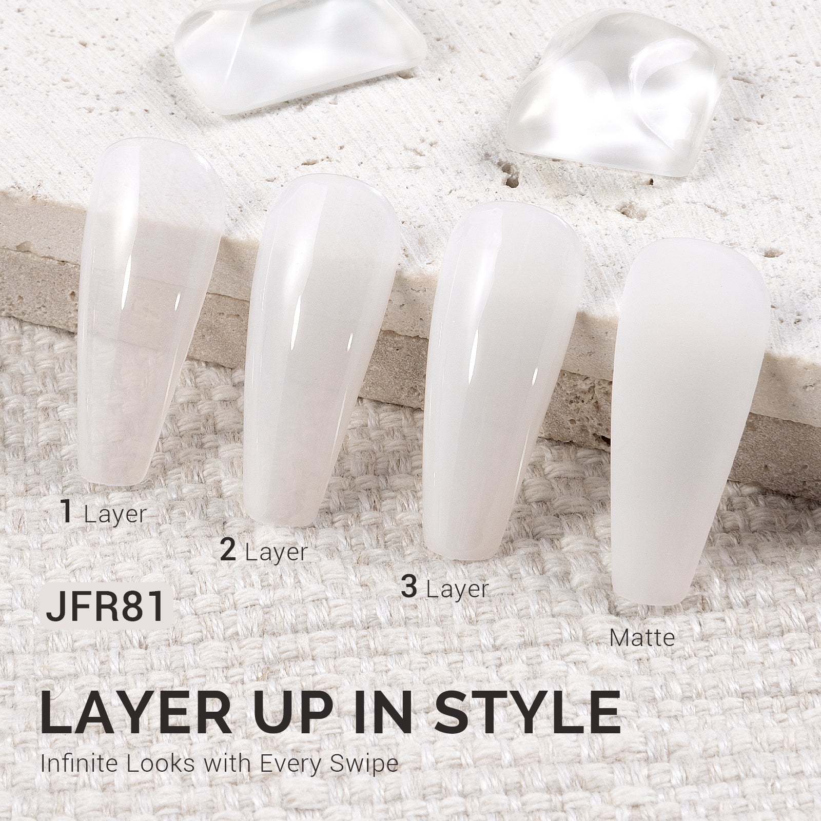 Jeweliver Jelly TPO-Free Gel Polish 15ml - White Goshenite - JFR81 - 图片2