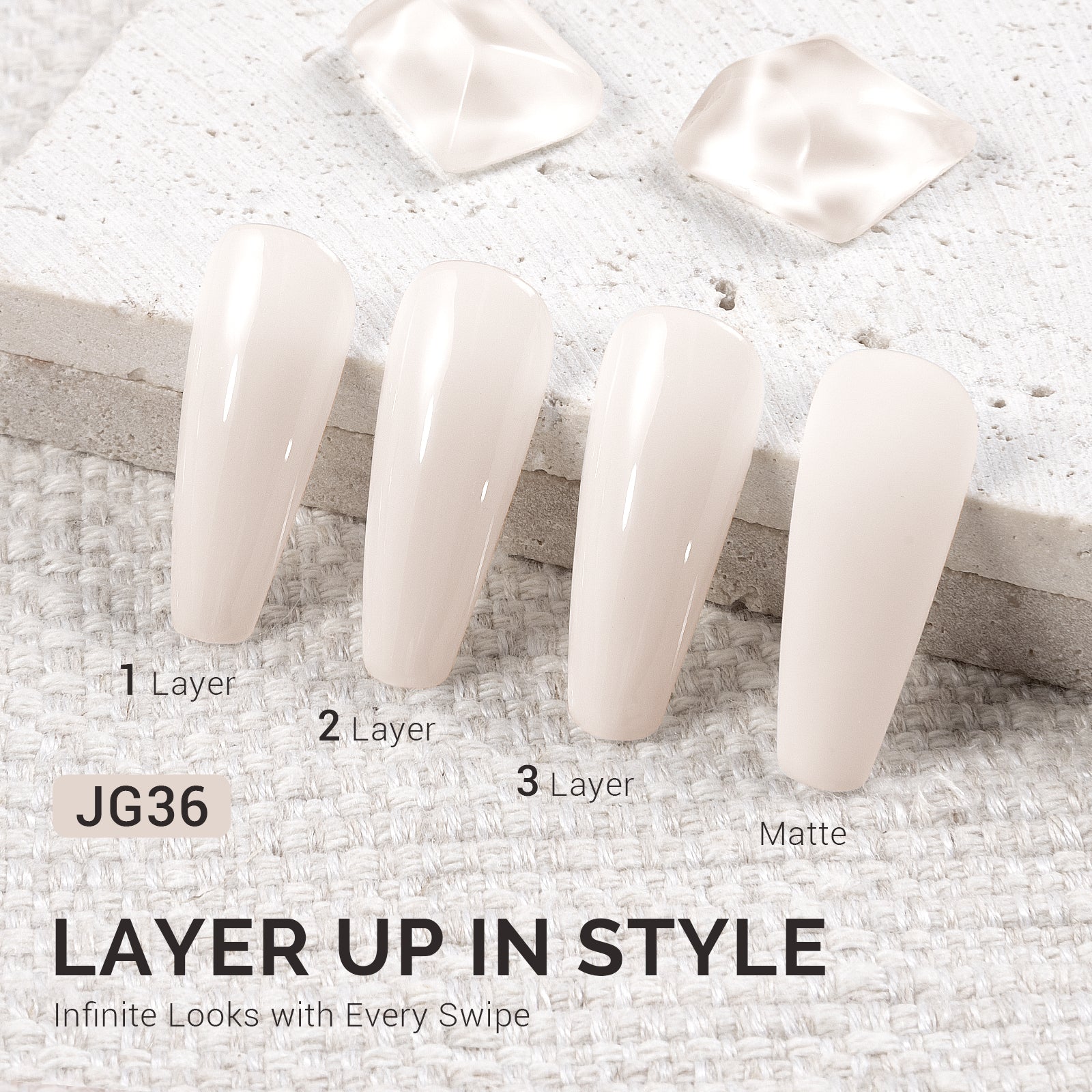 Jeweliver Jelly TPO-Free Gel Polish 15ml - White Jade - JG36 - 图片2
