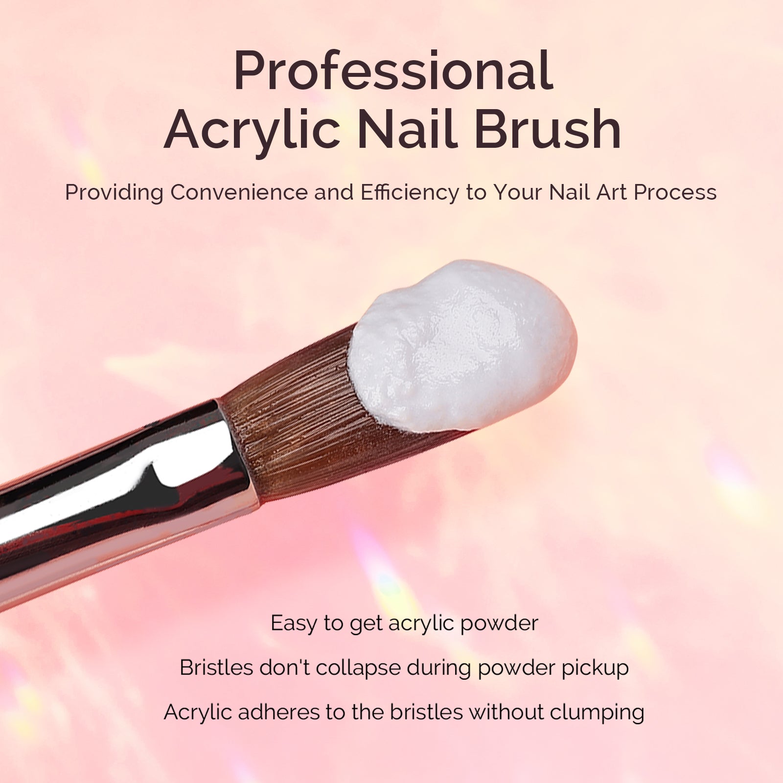 Kolinsky Acrylic Nail Brush - Pink #8 - 图片3