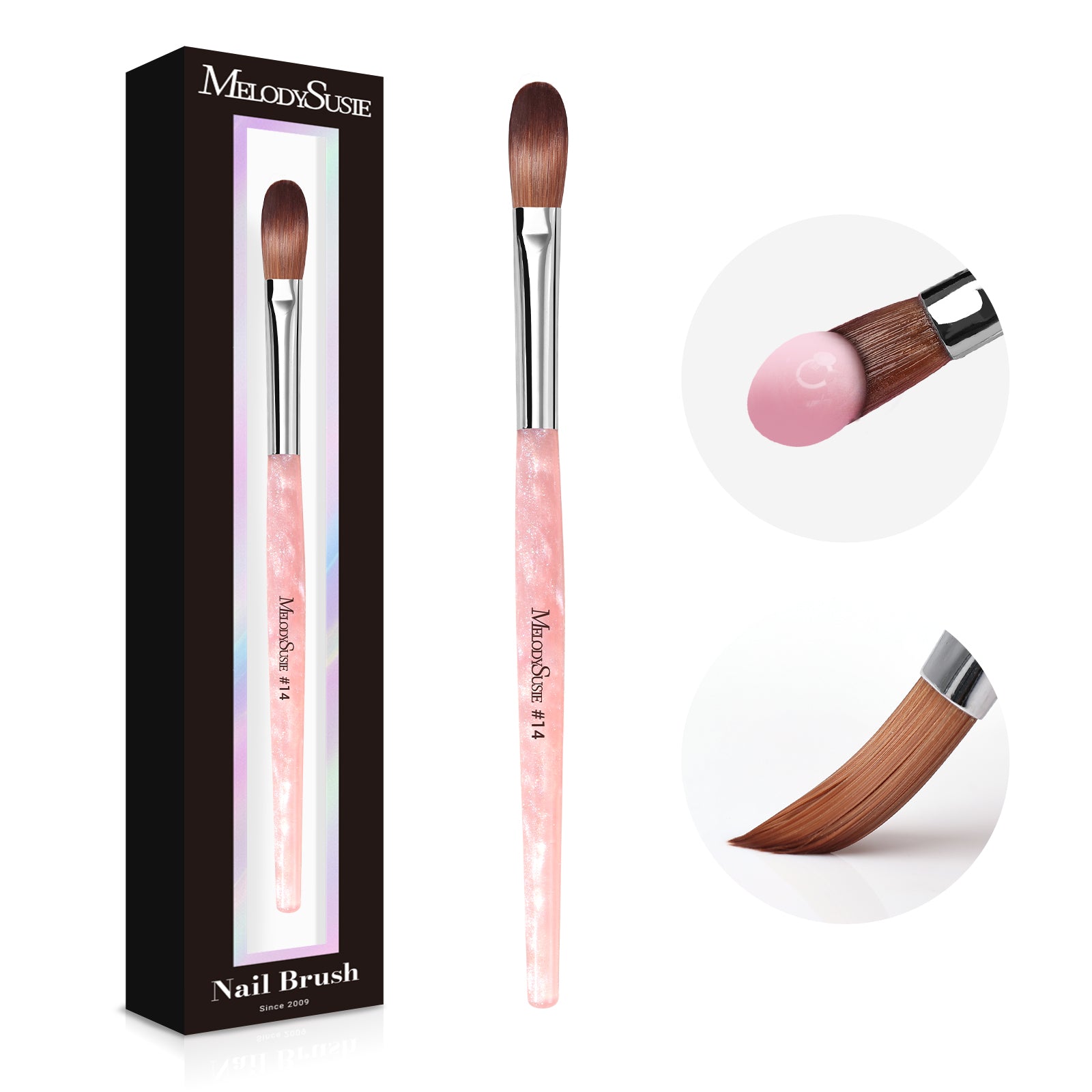 Kolinsky Acrylic Nail Brush - Pink #8 - 图片9