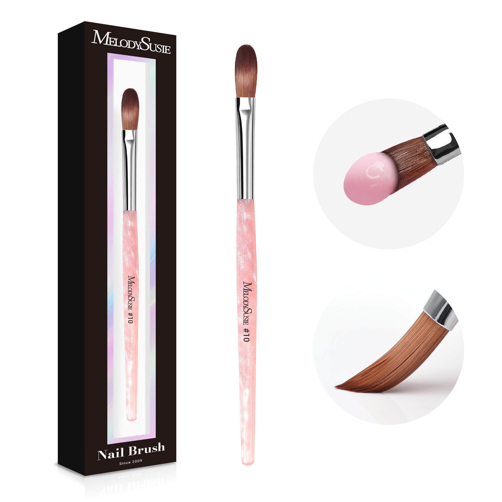 Kolinsky Acrylic Nail Brush - Pink #8 - 图片7