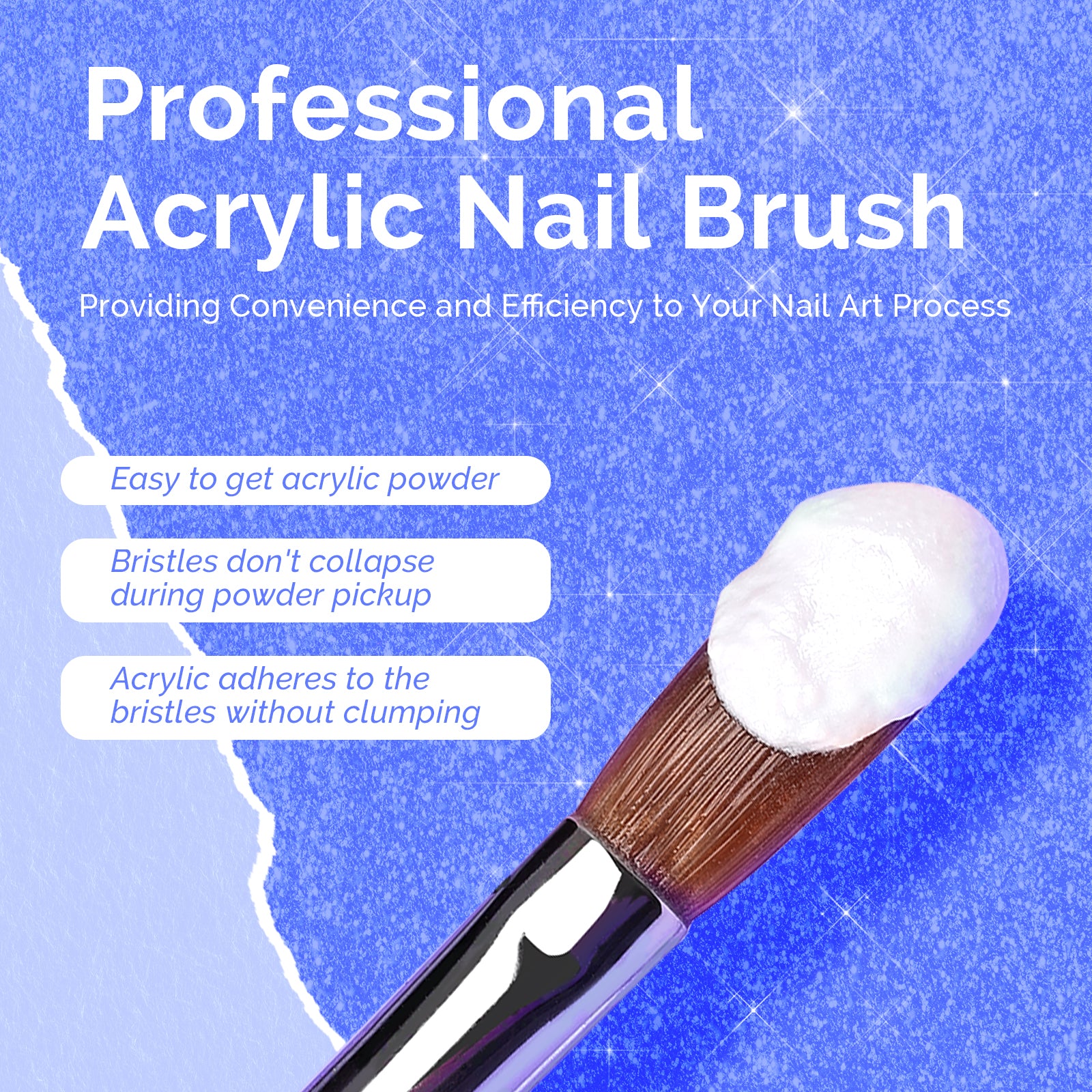 Kolinsky Acrylic Nail Brush Carving Blue #8 - 图片3