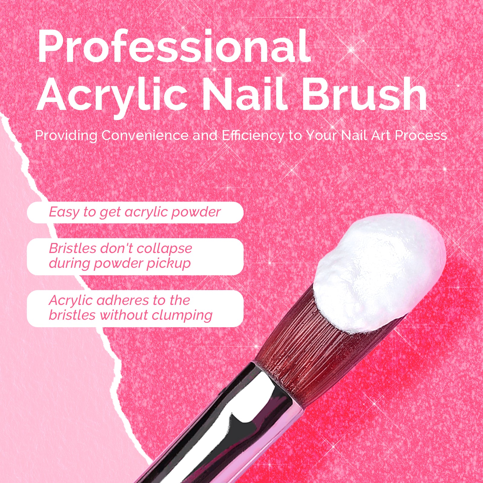 Kolinsky Acrylic Nail Brush Carving Pink #14 - 图片3