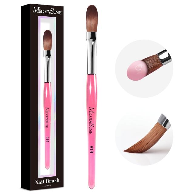 Kolinsky Acrylic Nail Brush Carving Pink #14