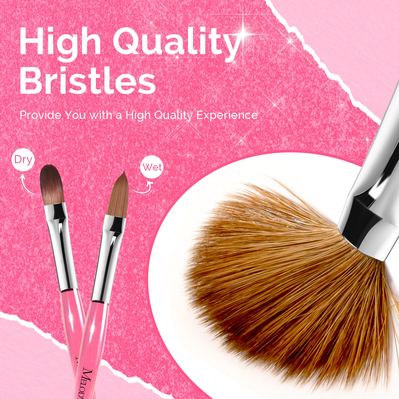 Kolinsky Acrylic Nail Brush Carving Pink #8 - 图片3