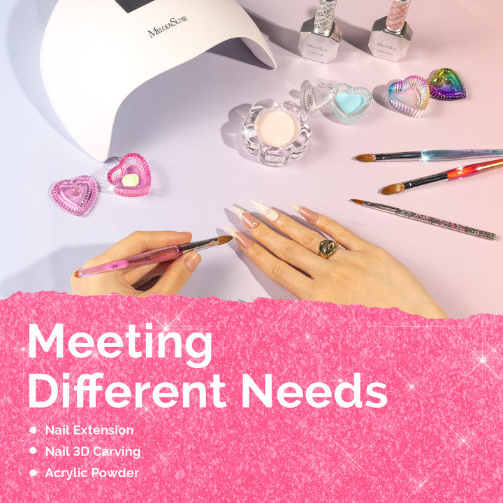 Kolinsky Acrylic Nail Brush Carving Pink #8 - 图片6