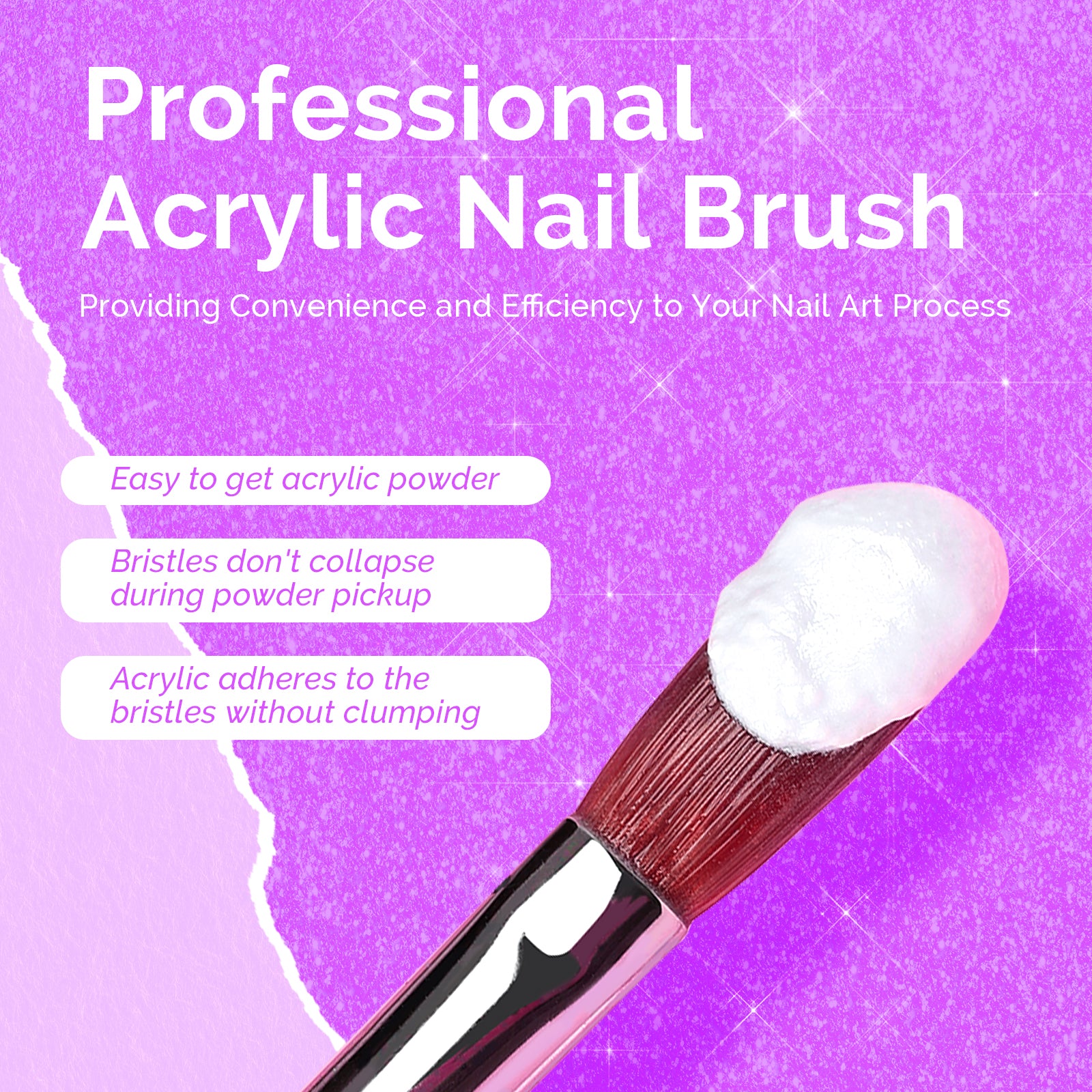 Kolinsky Acrylic Nail Brush Carving Purple #8 - 图片3