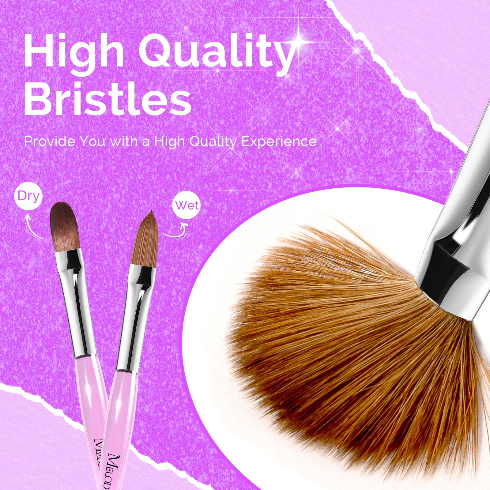 Kolinsky Acrylic Nail Brush Carving Purple #8 - 图片4