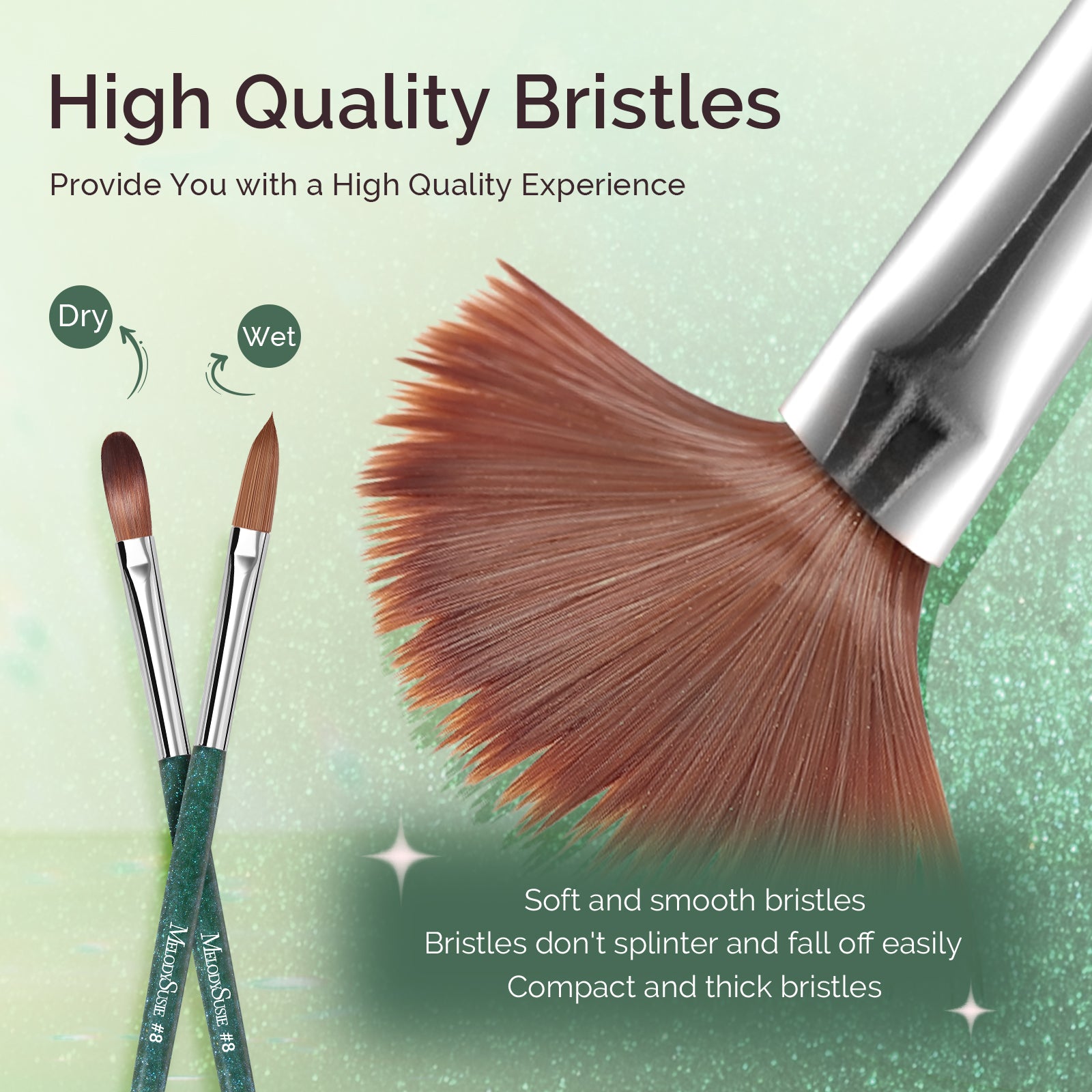 Kolinsky Acrylic Nail Brush - Green #8 - 图片4