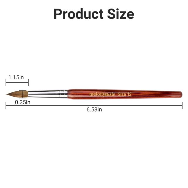 Kolinsky Acrylic Nail Brush - Rosewood Handle