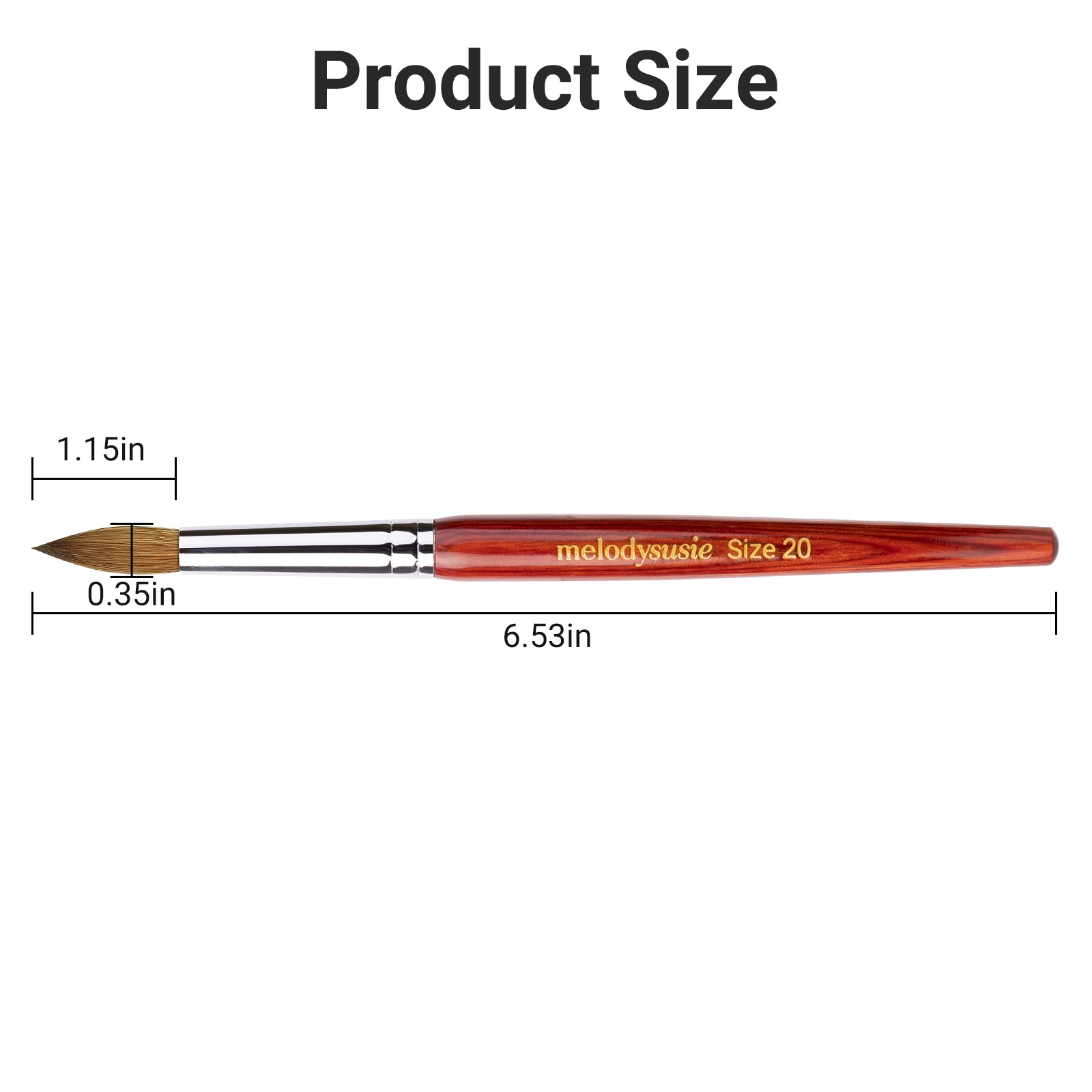 Kolinsky Acrylic Nail Brush - Rosewood Handle - 图片24