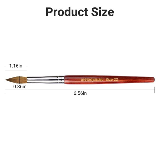 Kolinsky Acrylic Nail Brush - Rosewood Handle
