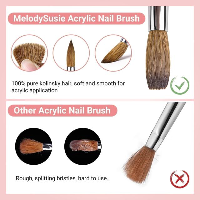 Kolinsky Acrylic Nail Brush - Rosewood Handle