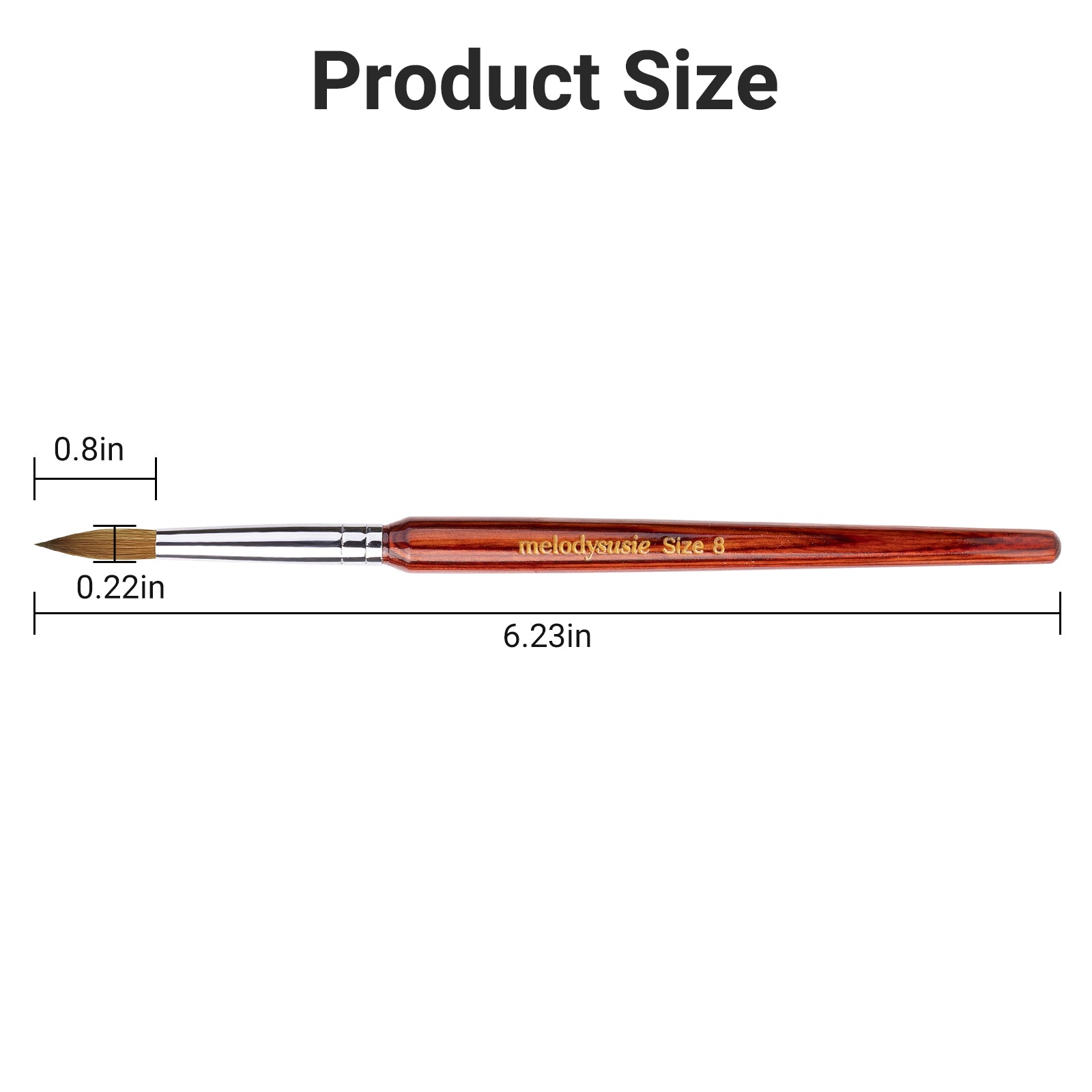 Kolinsky Acrylic Nail Brush - Rosewood Handle - 图片8