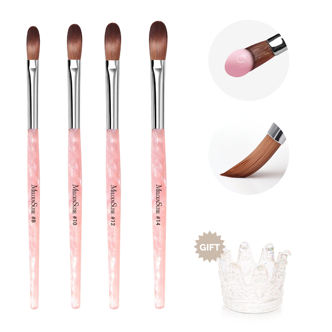 Kolinsky Acrylic Nail Brush Set - Pink