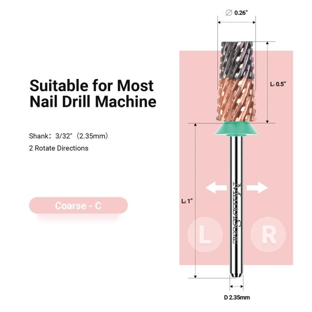 Large Tapered Barrel Tungsten Carbide Nail Drill Bits