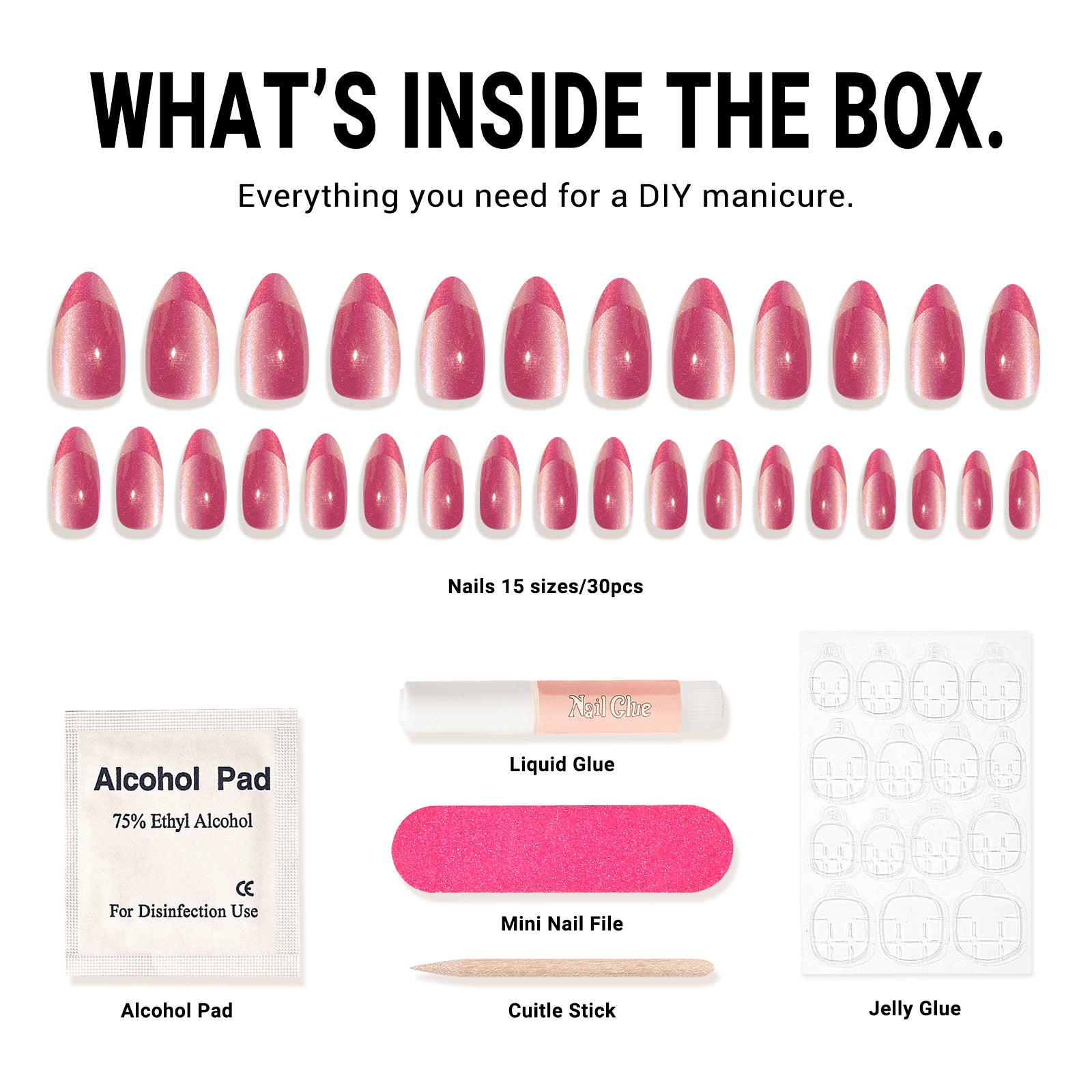 Light Pink Cat Eye Press On Nails Kit - US ONLY - 图片5