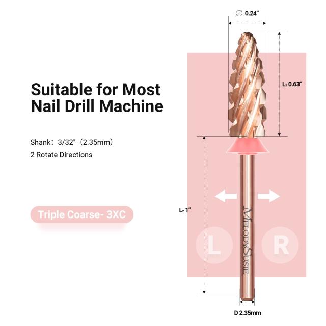 Long Flame Tungsten Carbide Nail Drill Bits