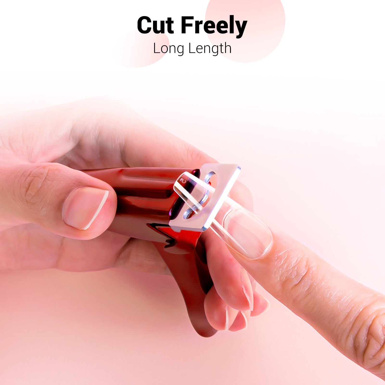 Long Square Nail Tips – Clear Half Cover - 图片10