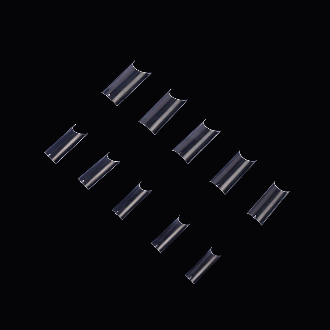Long Square Nail Tips – Clear Half Cover - 图片3