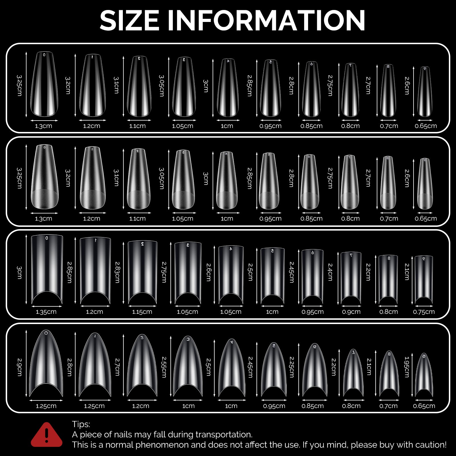 Long Square Nail Tips – Clear Half Cover - 图片6