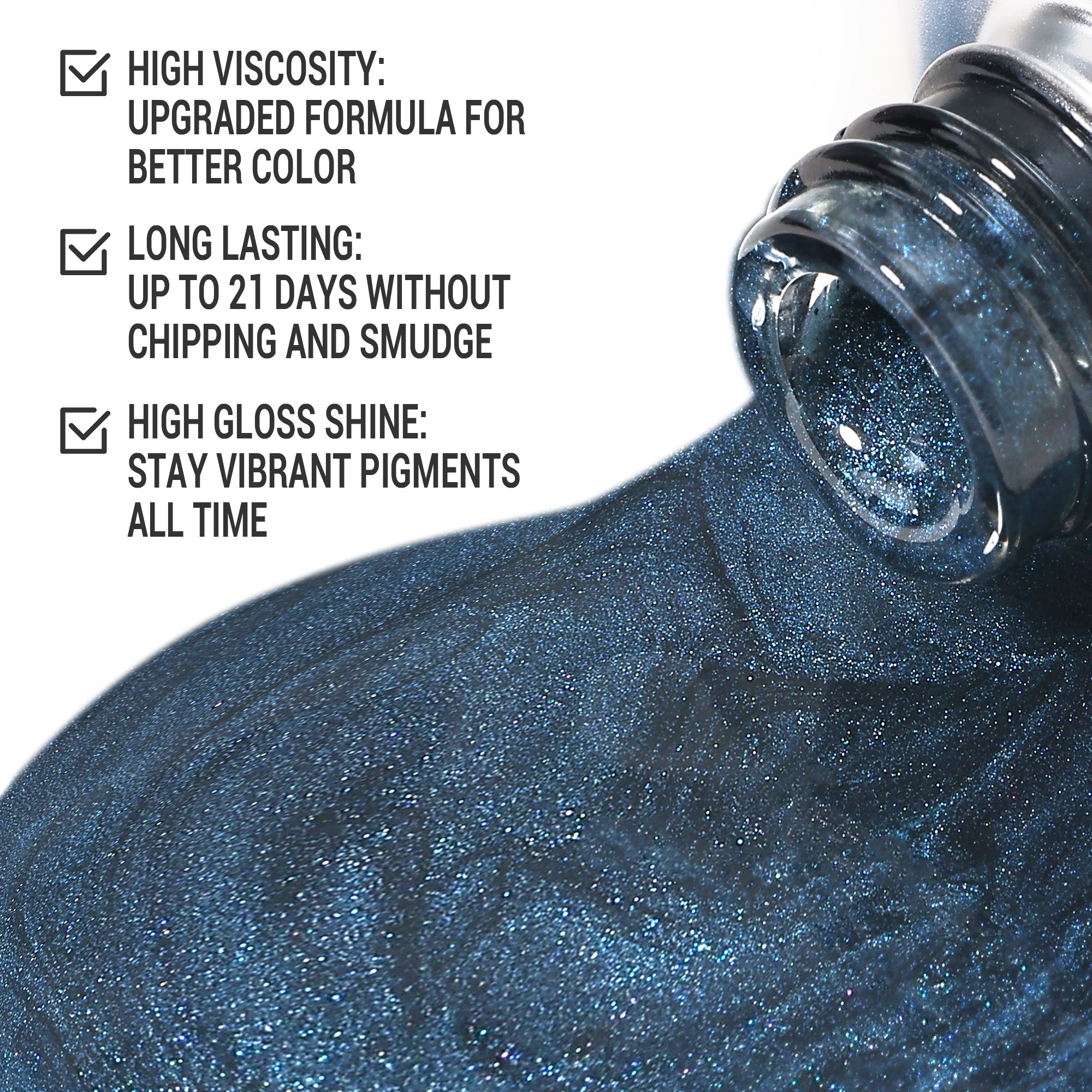 Z036 Magical Ocean Blue - TPO-Free Thick Gel Nail Polish(15ml) - 图片2