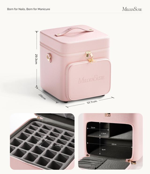 ManiCaddy Partitioned Storage Case for Manicure Tools