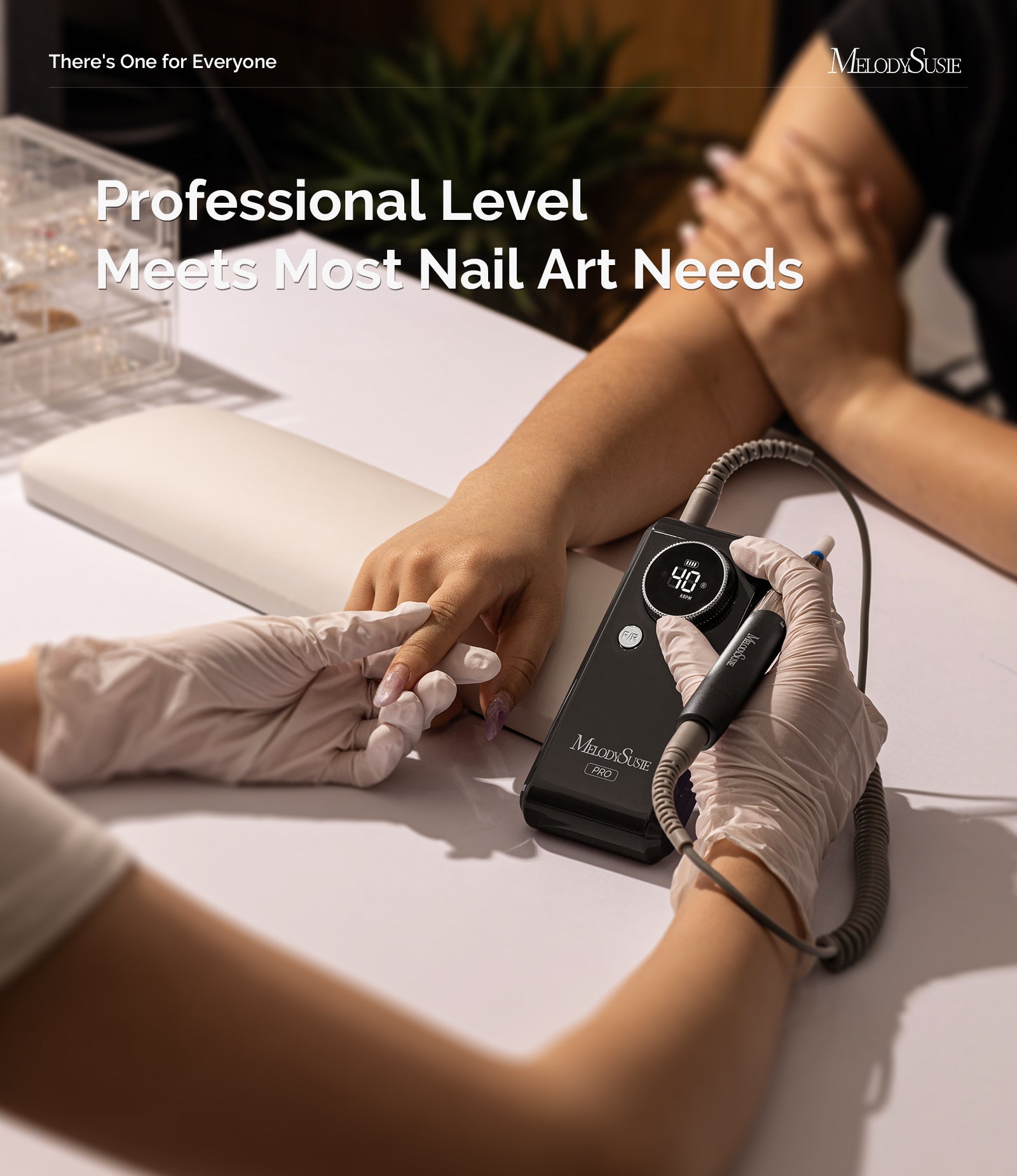 MB420G Clip-On Professional Rechargeable 2-in-1 Nail Drill with Built-In Stand 40,000RPM - 图片4