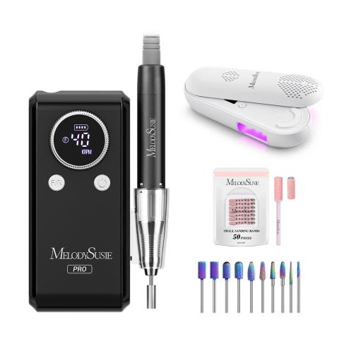 MB420G Clip-On Professional Rechargeable 2-in-1 Nail Drill with Built-In Stand 40,000RPM