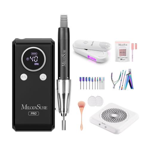 MB420G Clip-On Professional Rechargeable 2-in-1 Nail Drill with Built-In Stand 40,000RPM