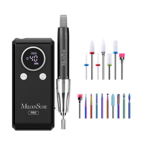 MB420G Clip-On Professional Rechargeable 2-in-1 Nail Drill with Built-In Stand 40,000RPM