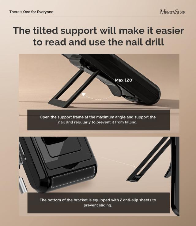 MB420G Clip-On Professional Rechargeable 2-in-1 Nail Drill with Built-In Stand 40,000RPM