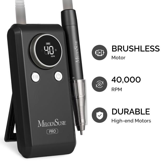 MB420G Clip-On Professional Rechargeable 2-in-1 Nail Drill with Built-In Stand 40,000RPM