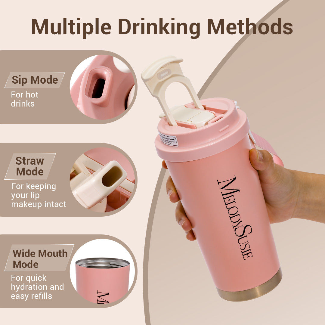 MelodySusie Pink 17oz Stainless Steel Travel Coffee Cup - 图片4
