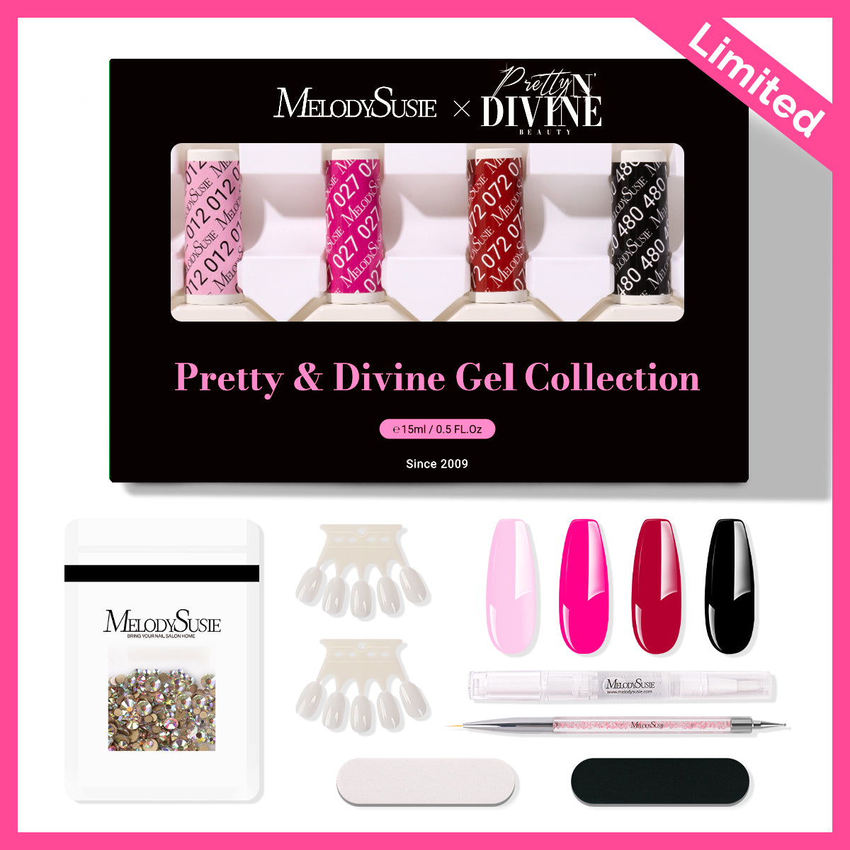 MelodySusie & PrettynDivine Hema-Free Gel Nail Polish Gift Box - US ONLY