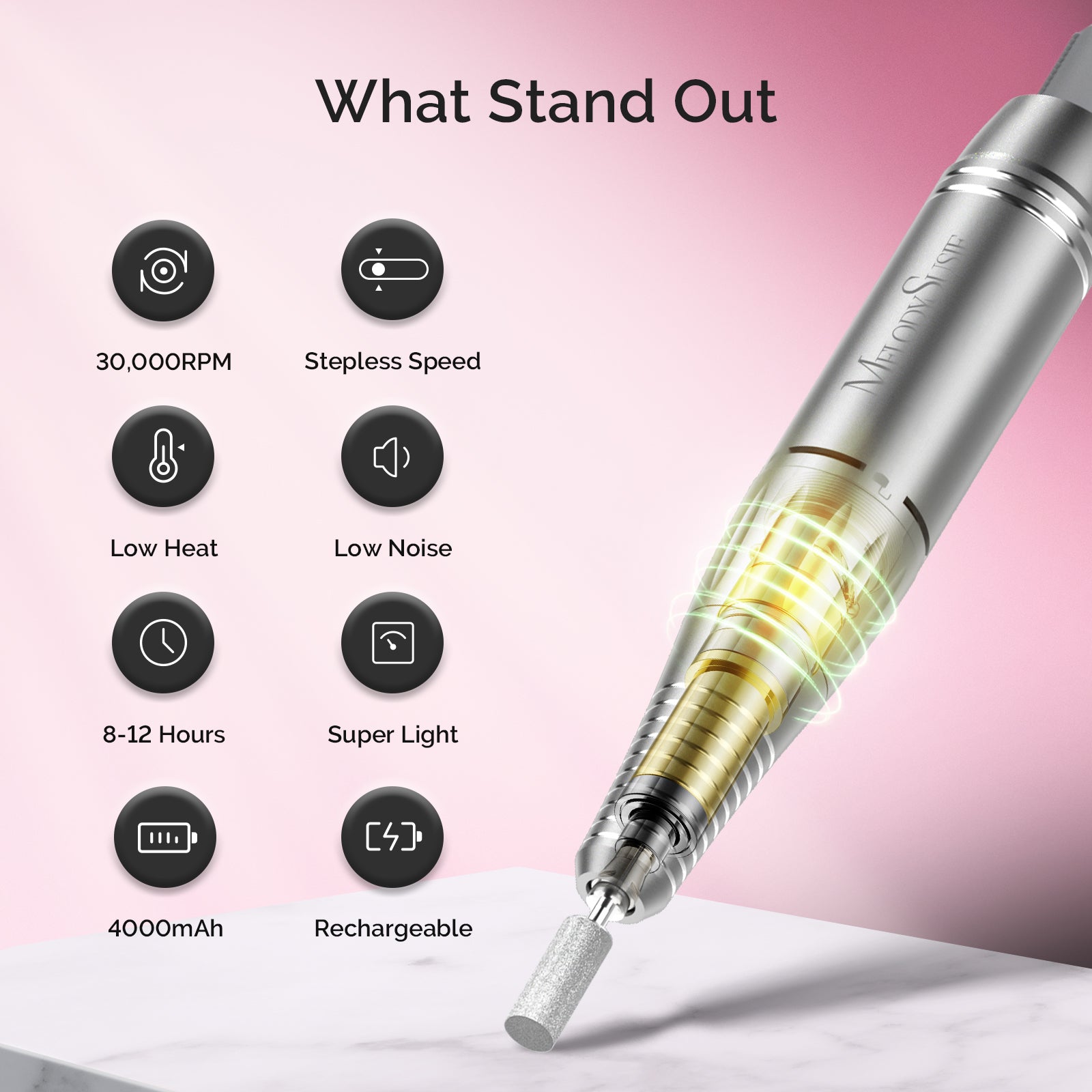 Melodysusie x Prettyndivine SC300F Nail Drill & P-Plus30G Nail Lamp Gift Box - Image3