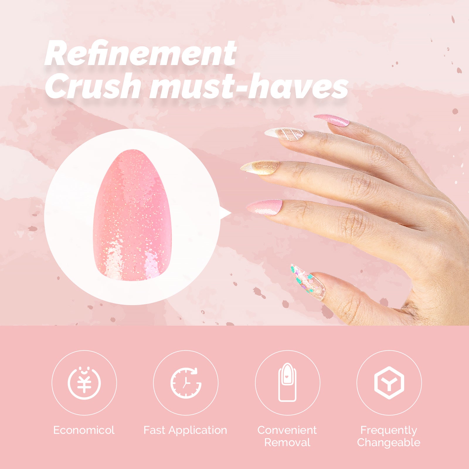 Mermaid Acrylic Press On Nails Kits - 图片4