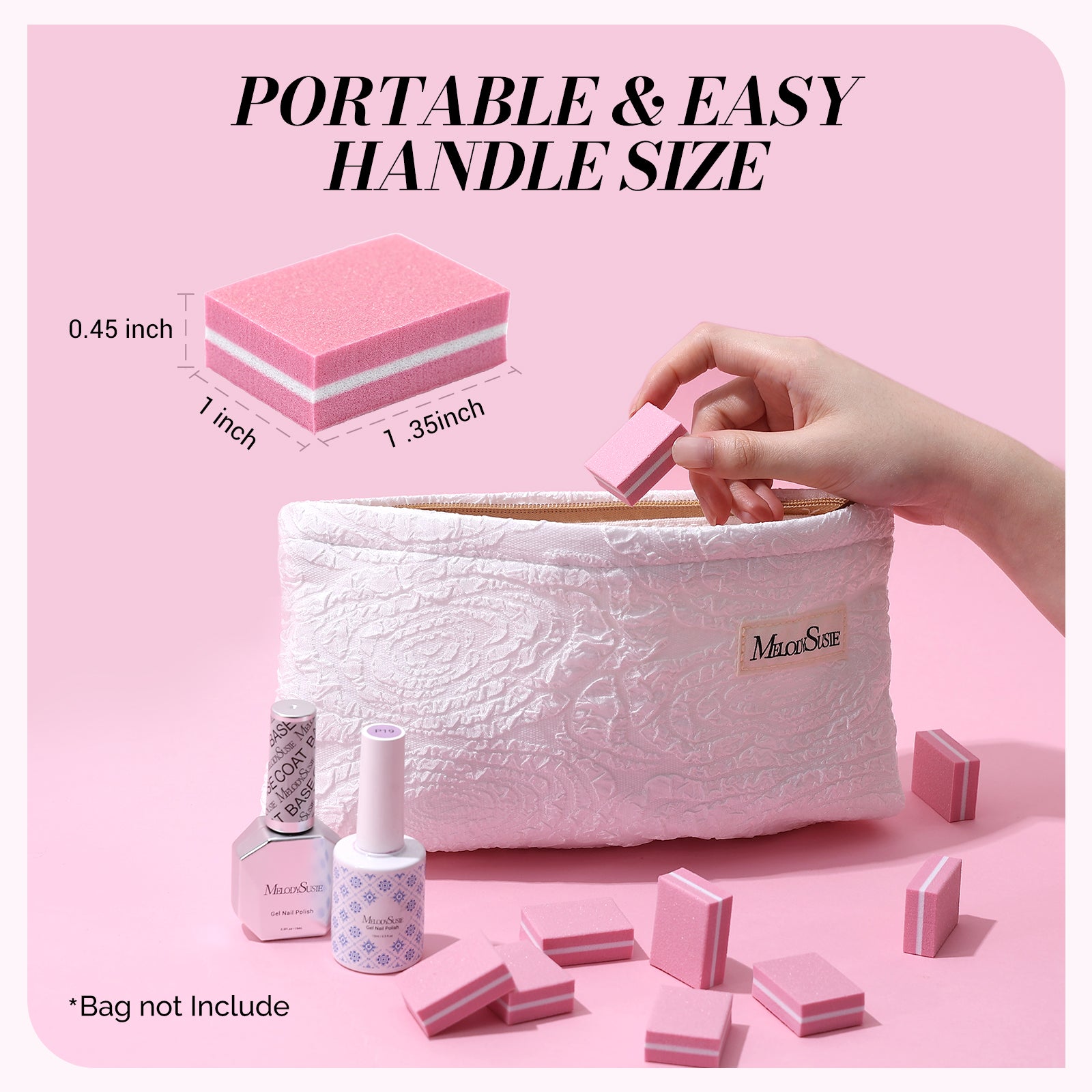 50Pcs Mini Nail Buffer Block 100/180 Grit - Pink - 图片6