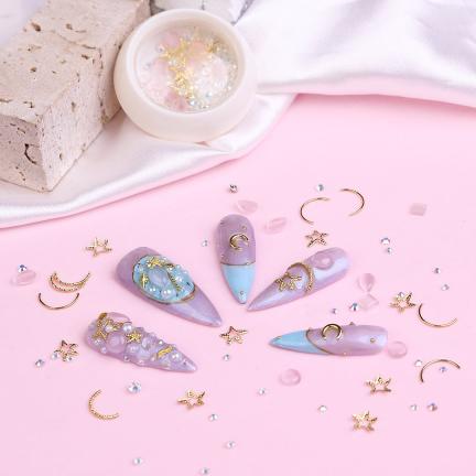 Mixed Rivets Alloy Flatback Crystal Opal Nail Rhinestones