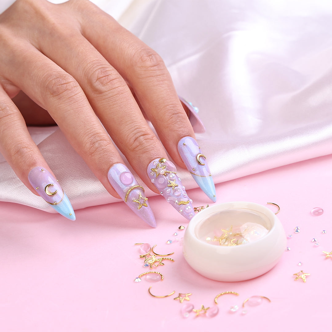 Mixed Rivets Alloy Flatback Crystal Opal Nail Rhinestones - 图片8