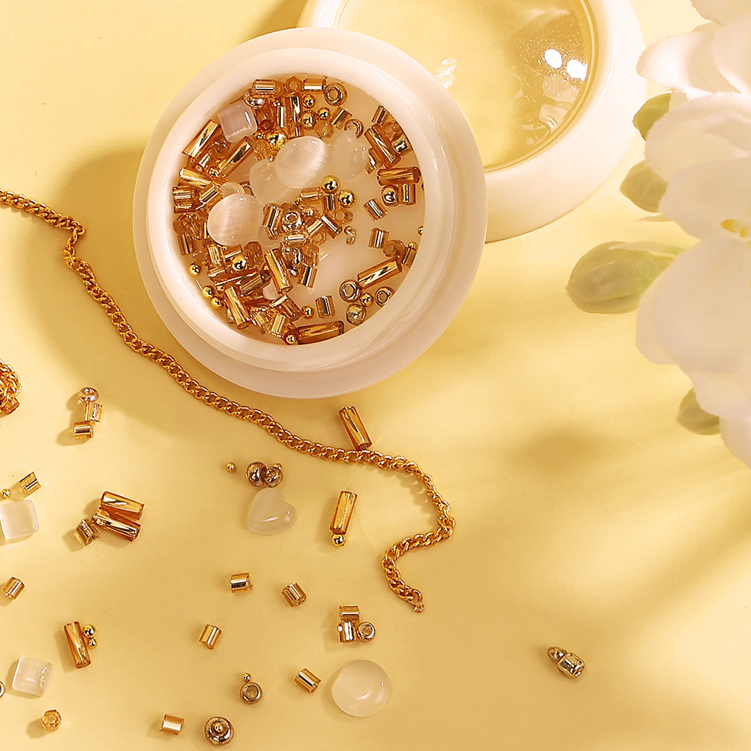 Mixed Rivets Alloy Flatback Crystal Opal Nail Rhinestones - 图片3