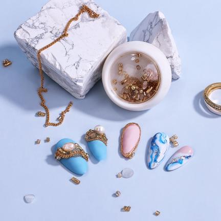 Mixed Rivets Alloy Flatback Crystal Opal Nail Rhinestones