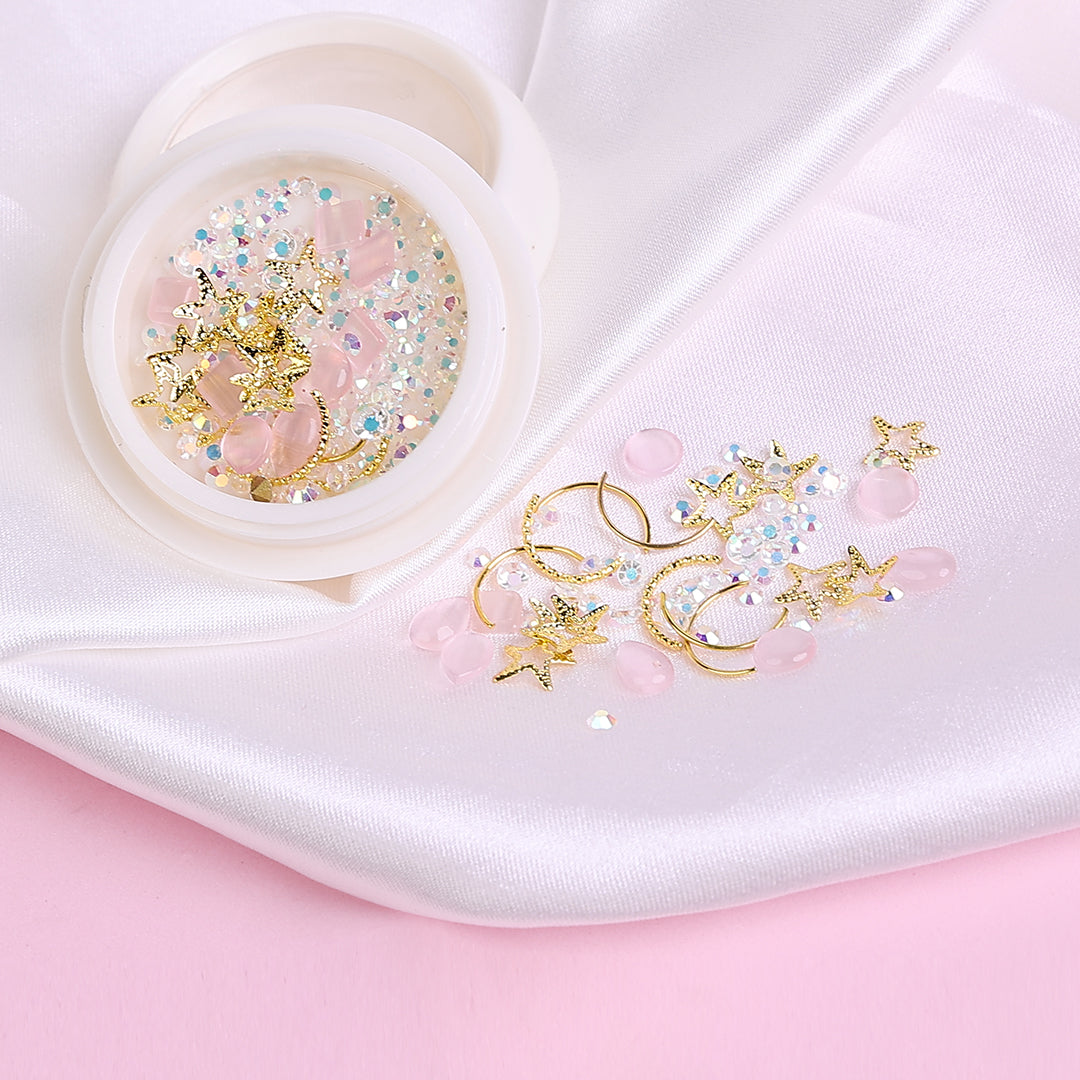 Mixed Rivets Alloy Flatback Crystal Opal Nail Rhinestones - 图片6