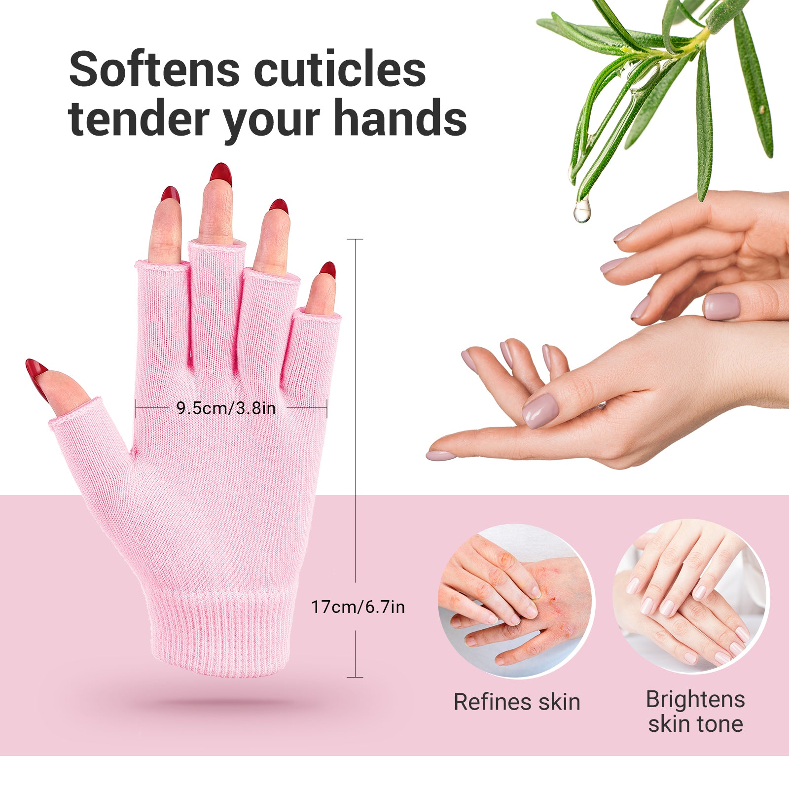 Moisturizing UV Shield Manicure Gloves - Size S (L*W: 6.7in*3.8in) - 图片5